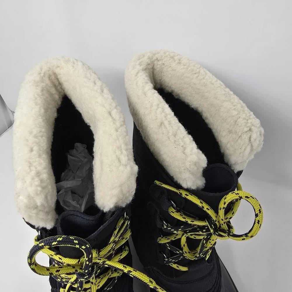 LL Bean Snow Boot Lace-Up Womens 8 Black Insulated Waterproof 284882 ONBJ1 04080
